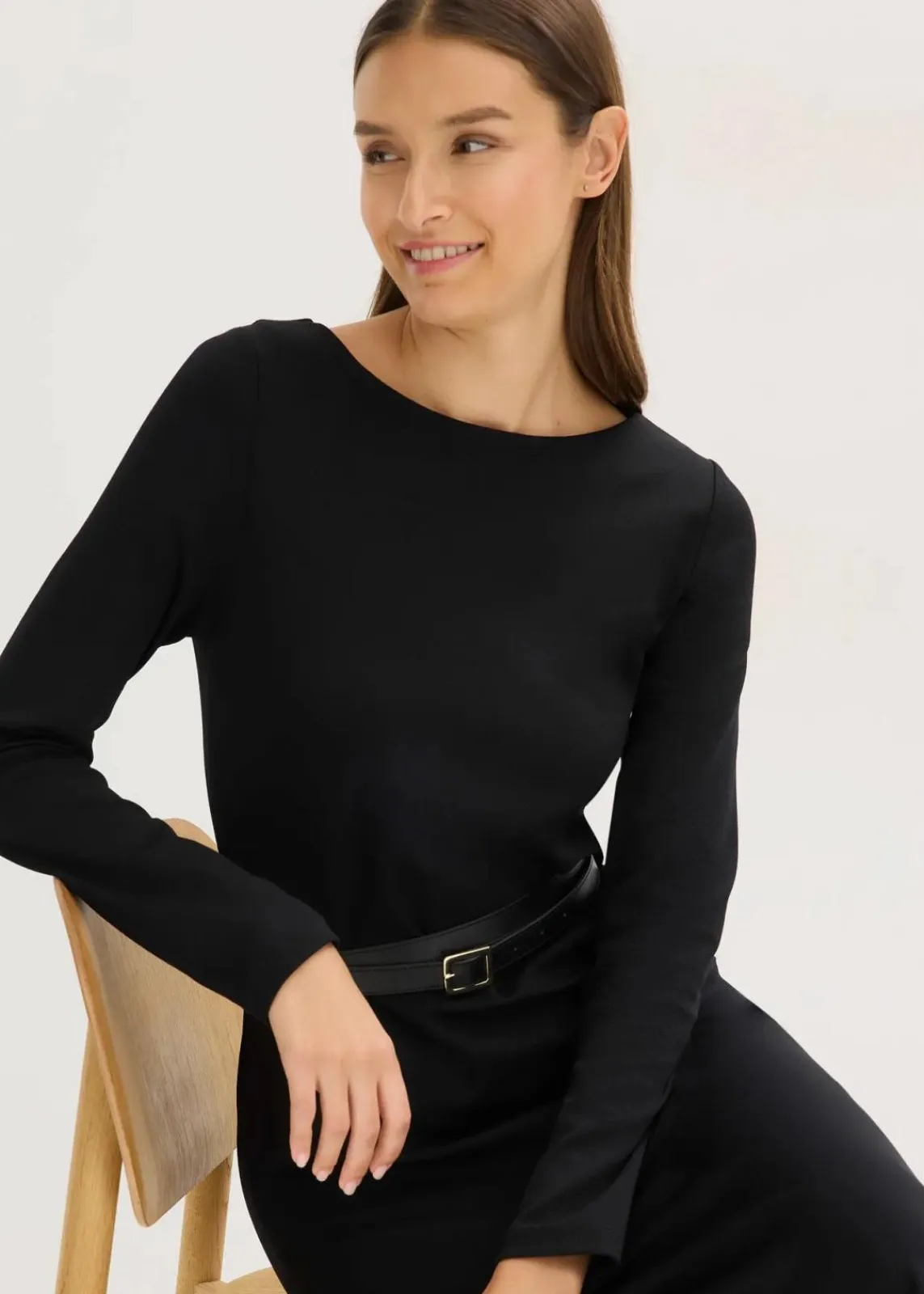 bonprix Bekleidung·Pullover & Strickjacken|Kleider^Jerseykleid schwarz