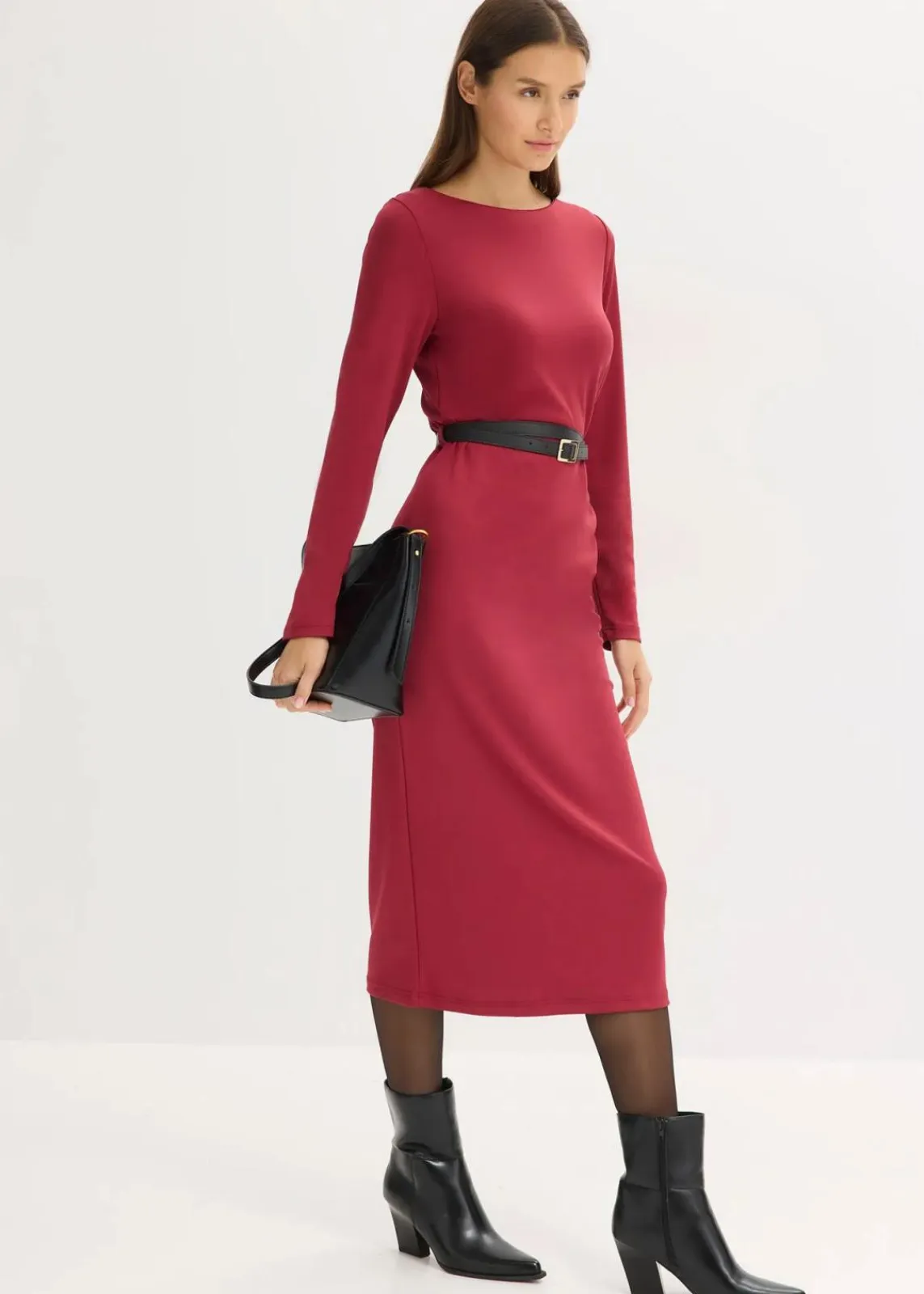 bonprix Nachhaltigere Materialien|Kleider^Jerseykleid pflaumenrot