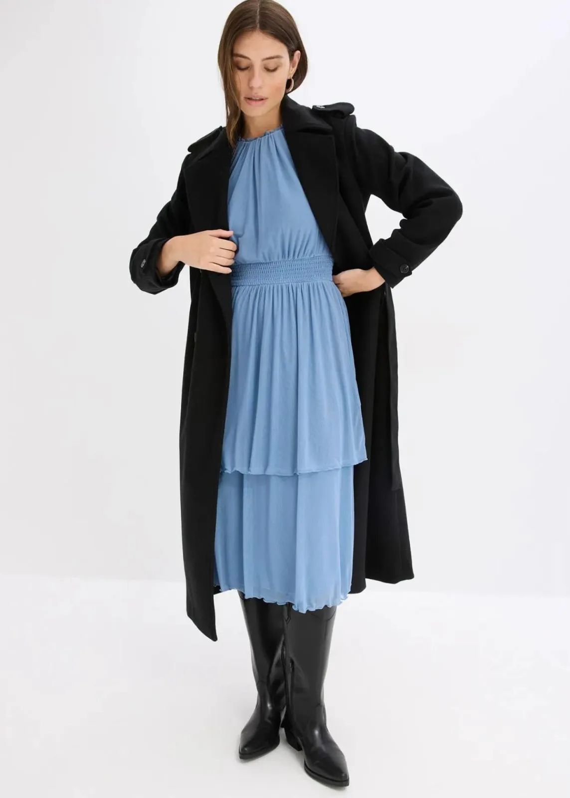 bonprix Bekleidung·Pullover & Strickjacken|Kleider^Jerseykleid wellenblau