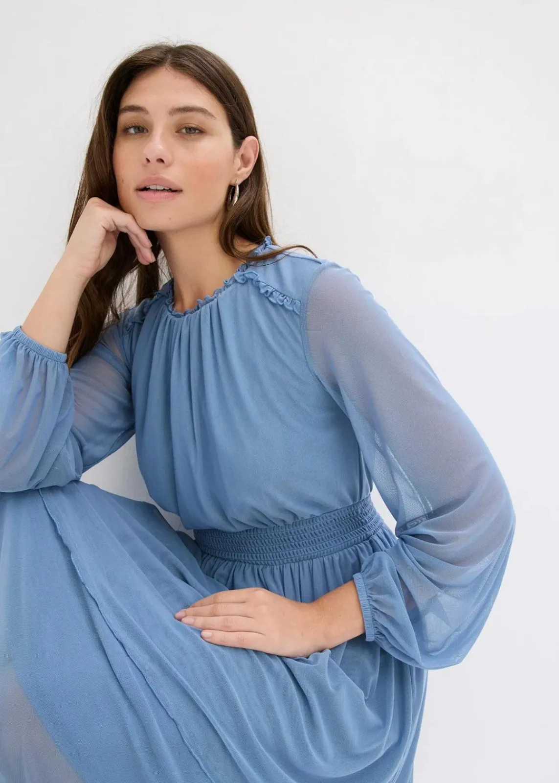 bonprix Bekleidung·Pullover & Strickjacken|Kleider^Jerseykleid wellenblau