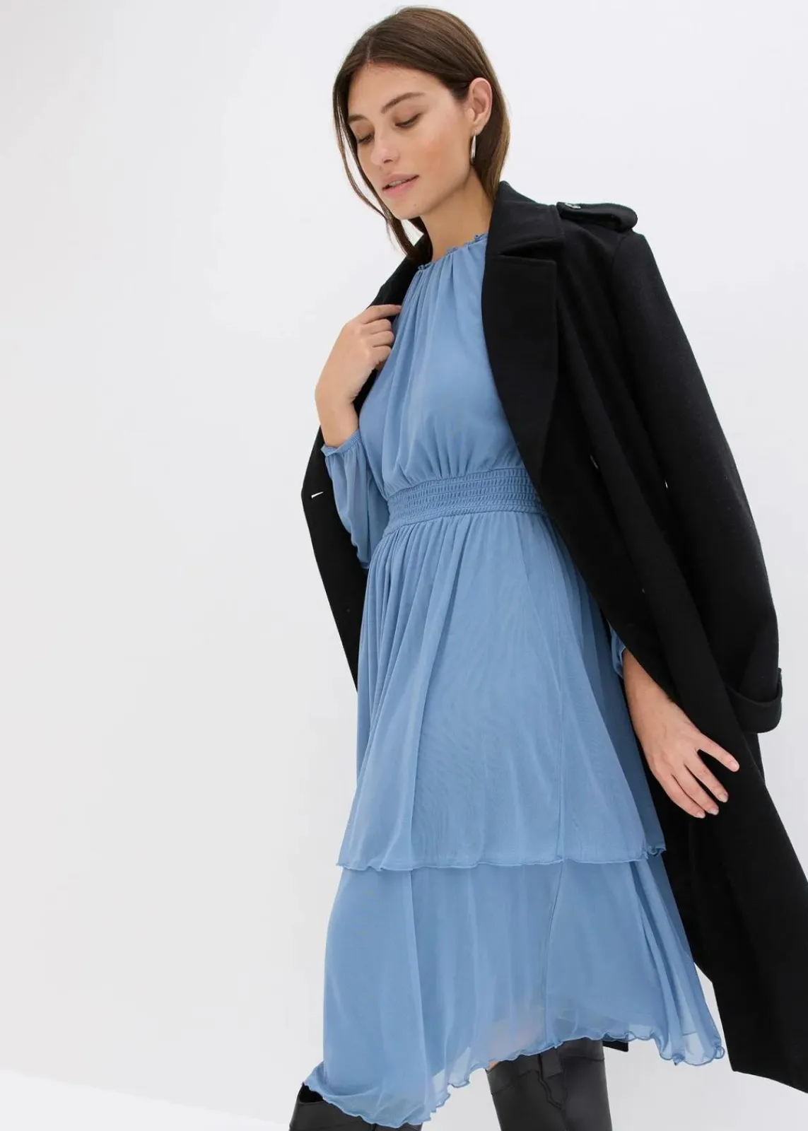 bonprix Bekleidung·Pullover & Strickjacken|Kleider^Jerseykleid wellenblau