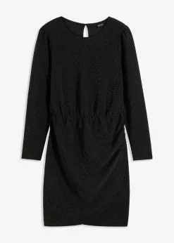 bonprix Bekleidung·Pullover & Strickjacken|Kleider^Jerseykleid schwarz/silber