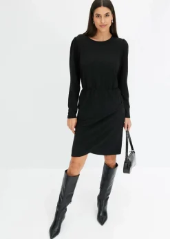 bonprix Bekleidung·Pullover & Strickjacken|Kleider^Jerseykleid schwarz/silber