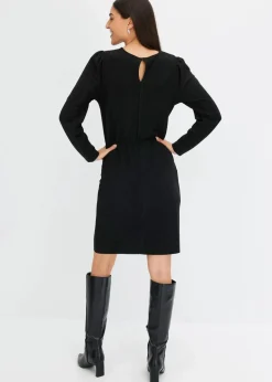 bonprix Bekleidung·Pullover & Strickjacken|Kleider^Jerseykleid schwarz/silber
