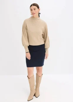 bonprix Bekleidung·Pullover & Strickjacken|Kleider^Jerseykleid dunkelblau