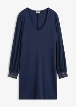 bonprix Kleider|Bekleidung·Pullover & Strickjacken^Jerseykleid dunkelblau