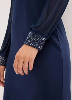 bonprix Kleider|Bekleidung·Pullover & Strickjacken^Jerseykleid dunkelblau