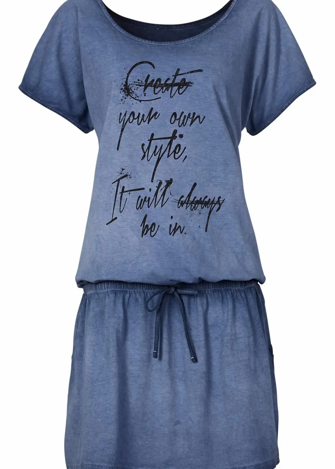 bonprix Bekleidung·Pullover & Strickjacken|Kleider^Jerseykleid blue washed