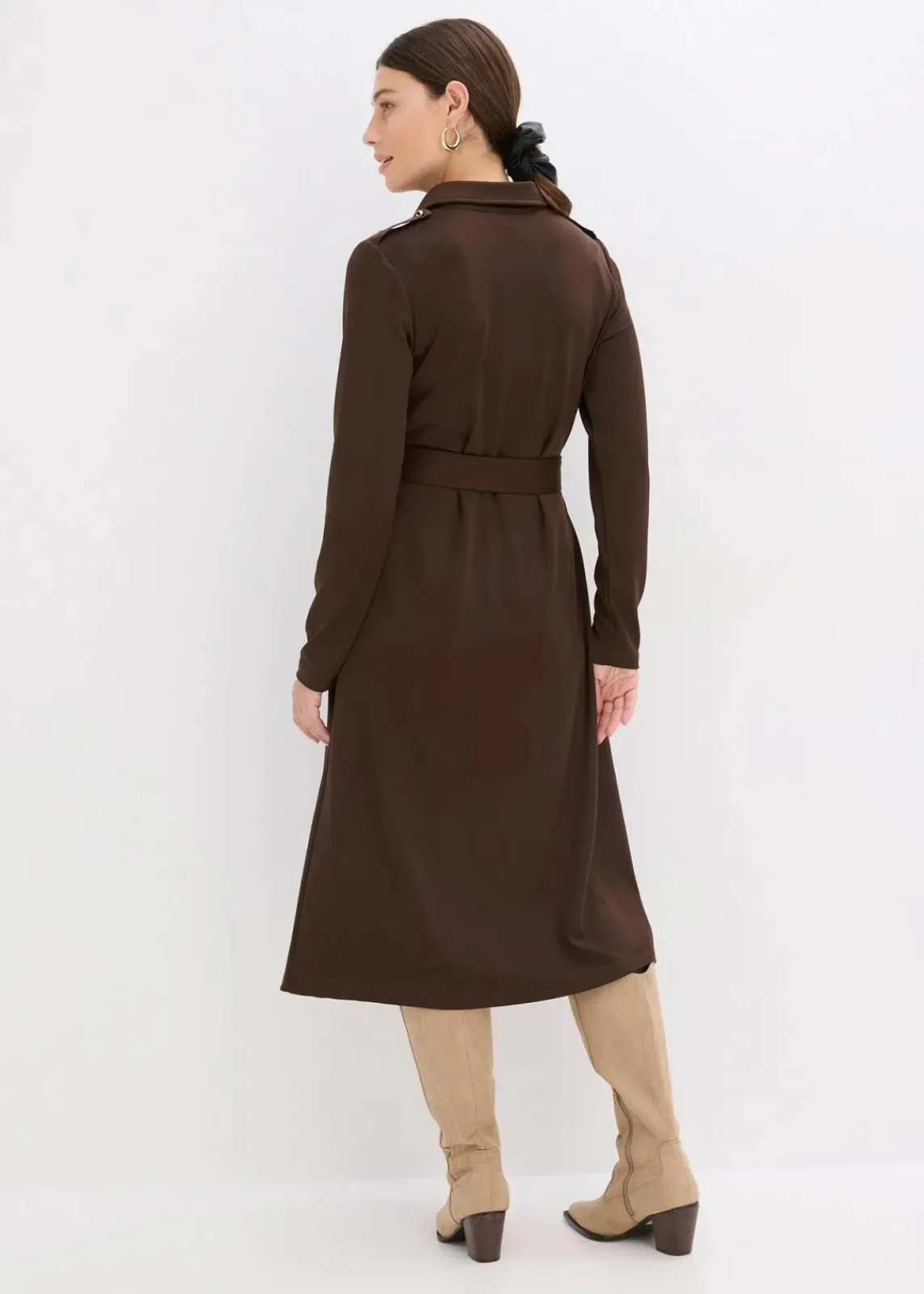 bonprix Kleider|Bekleidung·Pullover & Strickjacken^Jerseykleid dunkelbraun