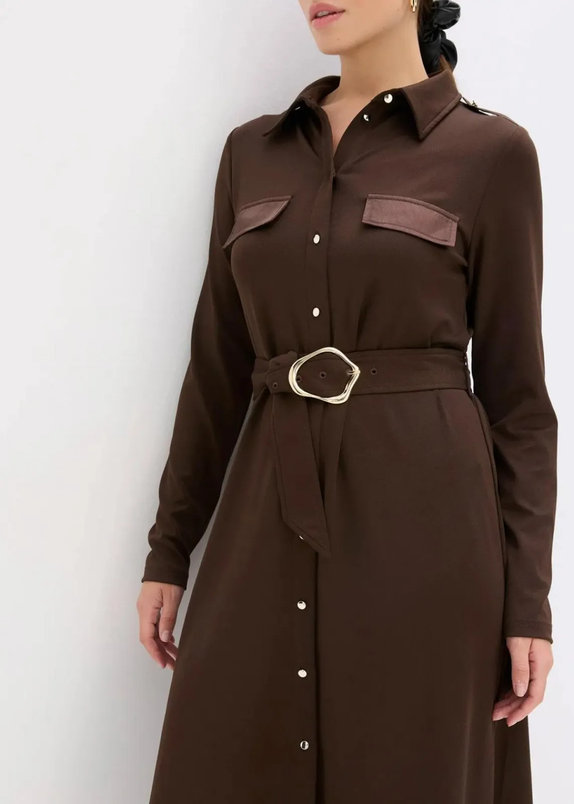 bonprix Kleider|Bekleidung·Pullover & Strickjacken^Jerseykleid dunkelbraun