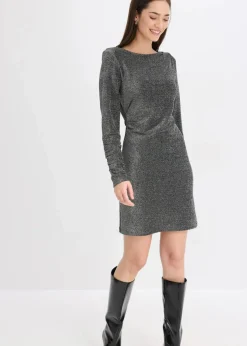 bonprix Bekleidung·Pullover & Strickjacken|Kleider^Jerseykleid schwarz/silber