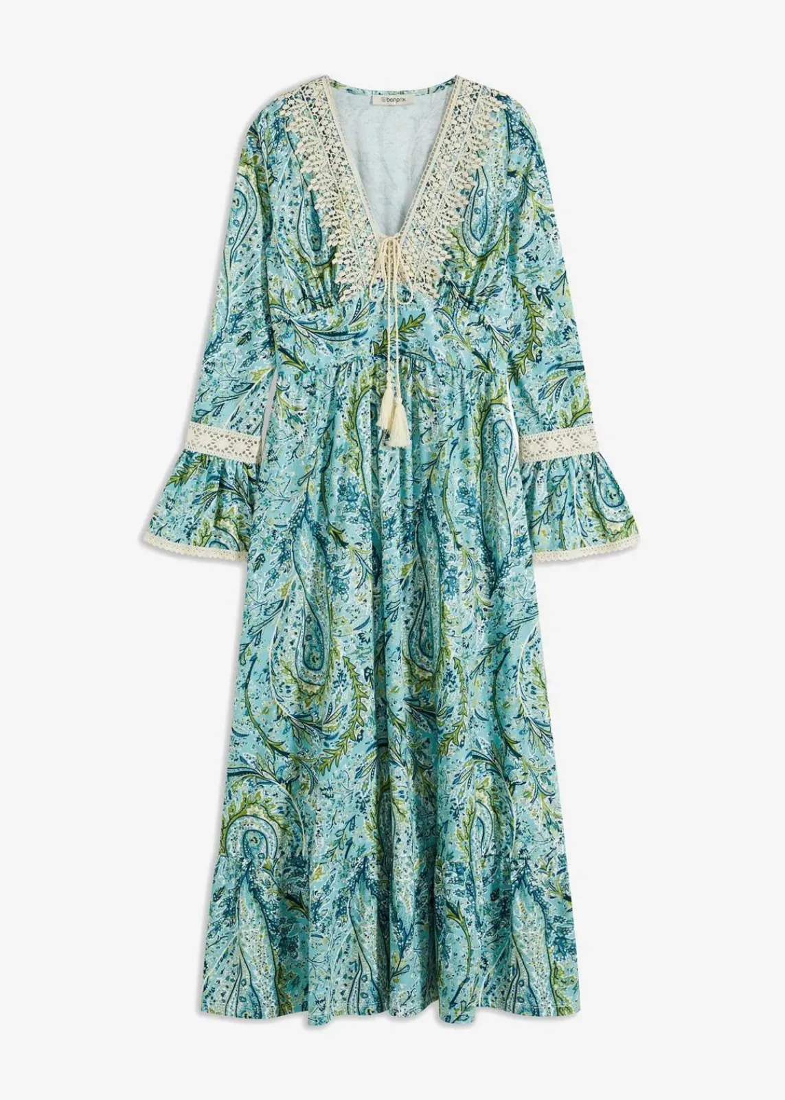 bonprix Bekleidung·Pullover & Strickjacken|Kleider^Jerseykleid mint/grün paisley