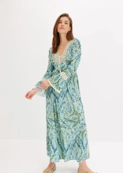 bonprix Bekleidung·Pullover & Strickjacken|Kleider^Jerseykleid mint/grün paisley
