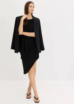 bonprix Nachhaltigere Materialien|Kleider^Jerseykleid schwarz