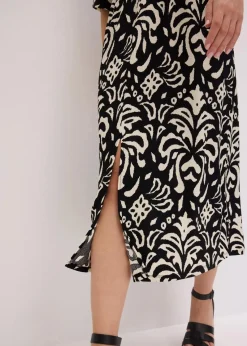 bonprix Bekleidung·Pullover & Strickjacken|Kleider^Jerseykleid schwarz/weiß bedruckt