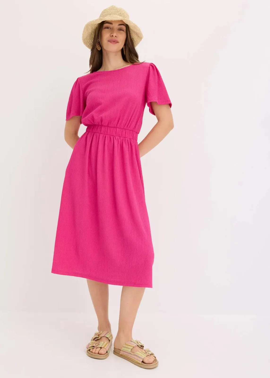 bonprix Bekleidung·Pullover & Strickjacken|Kleider^Jerseykleid fuchsia