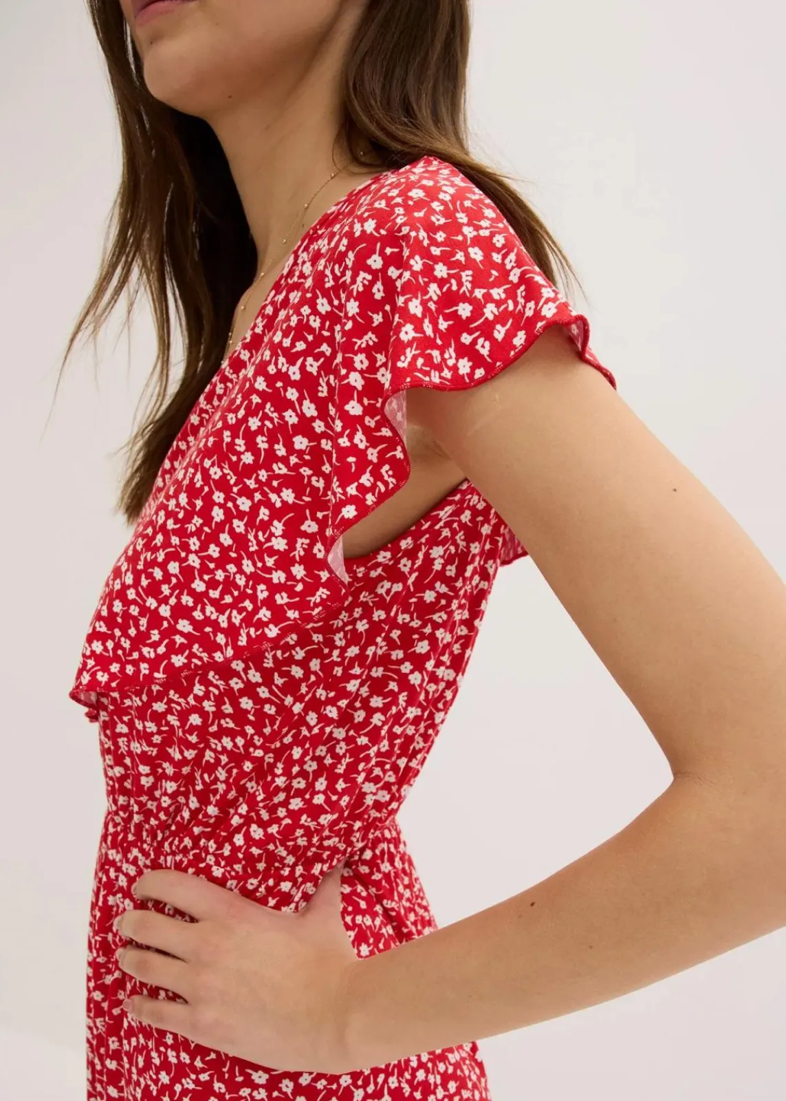 bonprix Bekleidung·Pullover & Strickjacken|Kleider^Jerseykleid erdbeere bedruckt