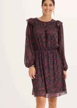 bonprix Bekleidung·Pullover & Strickjacken|Kleider^Jerseykleid schwarz paisley