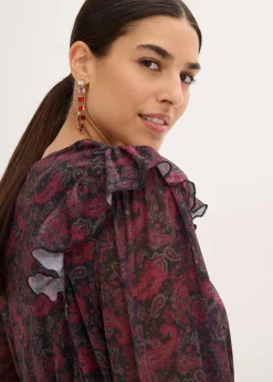 bonprix Bekleidung·Pullover & Strickjacken|Kleider^Jerseykleid schwarz paisley