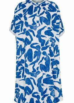 bonprix Nachhaltigere Materialien|Kleider^Jerseykleid edelsteinblau/weiß bedruckt