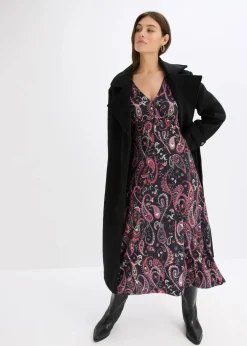 bonprix Bekleidung·Pullover & Strickjacken|Kleider^Jerseykleid schwarz paisley