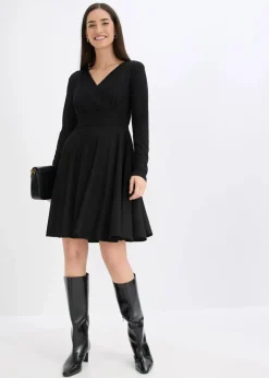 bonprix Bekleidung·Pullover & Strickjacken|Kleider^Jerseykleid schwarz