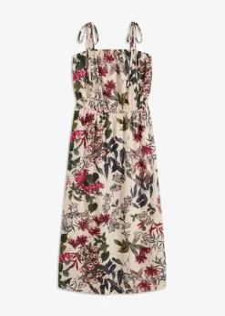 bonprix Bekleidung·Pullover & Strickjacken|Kleider^Jerseykleid natur floral