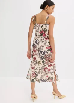 bonprix Bekleidung·Pullover & Strickjacken|Kleider^Jerseykleid natur floral