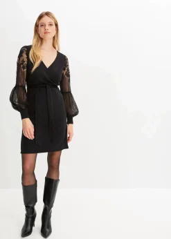 bonprix Bekleidung·Pullover & Strickjacken|Kleider^Jerseykleid schwarz