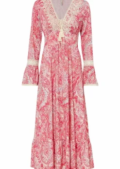 bonprix Kleider|Bekleidung·Pullover & Strickjacken^Jerseykleid pink/weiss paisley