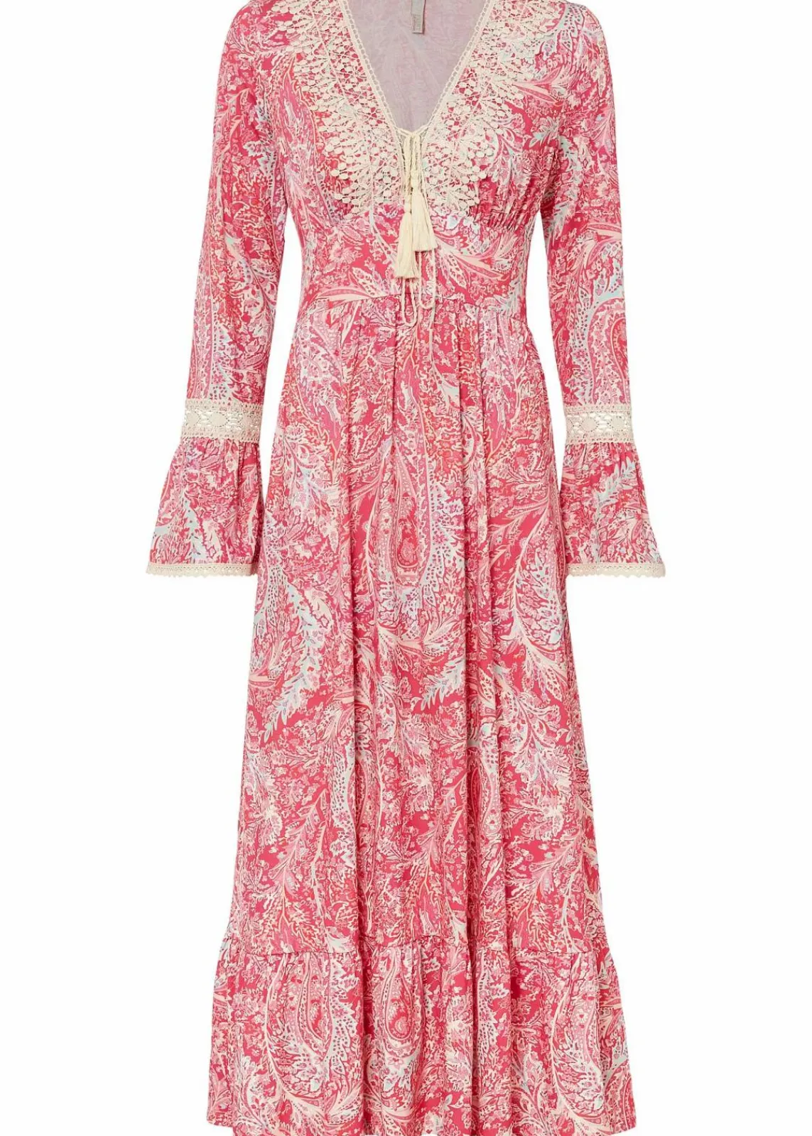 bonprix Kleider|Bekleidung·Pullover & Strickjacken^Jerseykleid pink/weiss paisley