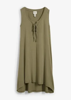 bonprix Kleider^Jerseykleid mit Schnürung oliv
