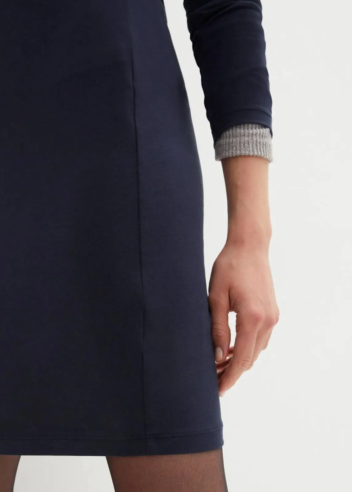 bonprix Kleider|Basics^Jerseykleid aus Baumwolle mit Stretch (2er Pack) dunkelblau+anthrazit meliert