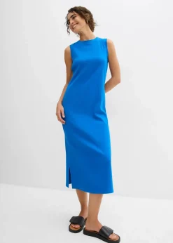 bonprix Kleider|Nachhaltigere Materialien^Jersey-Kleid aus Baumwolle mit Stretch azurblau