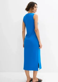 bonprix Kleider|Nachhaltigere Materialien^Jersey-Kleid aus Baumwolle mit Stretch azurblau
