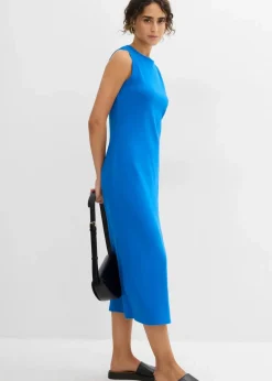 bonprix Kleider|Nachhaltigere Materialien^Jersey-Kleid aus Baumwolle mit Stretch azurblau