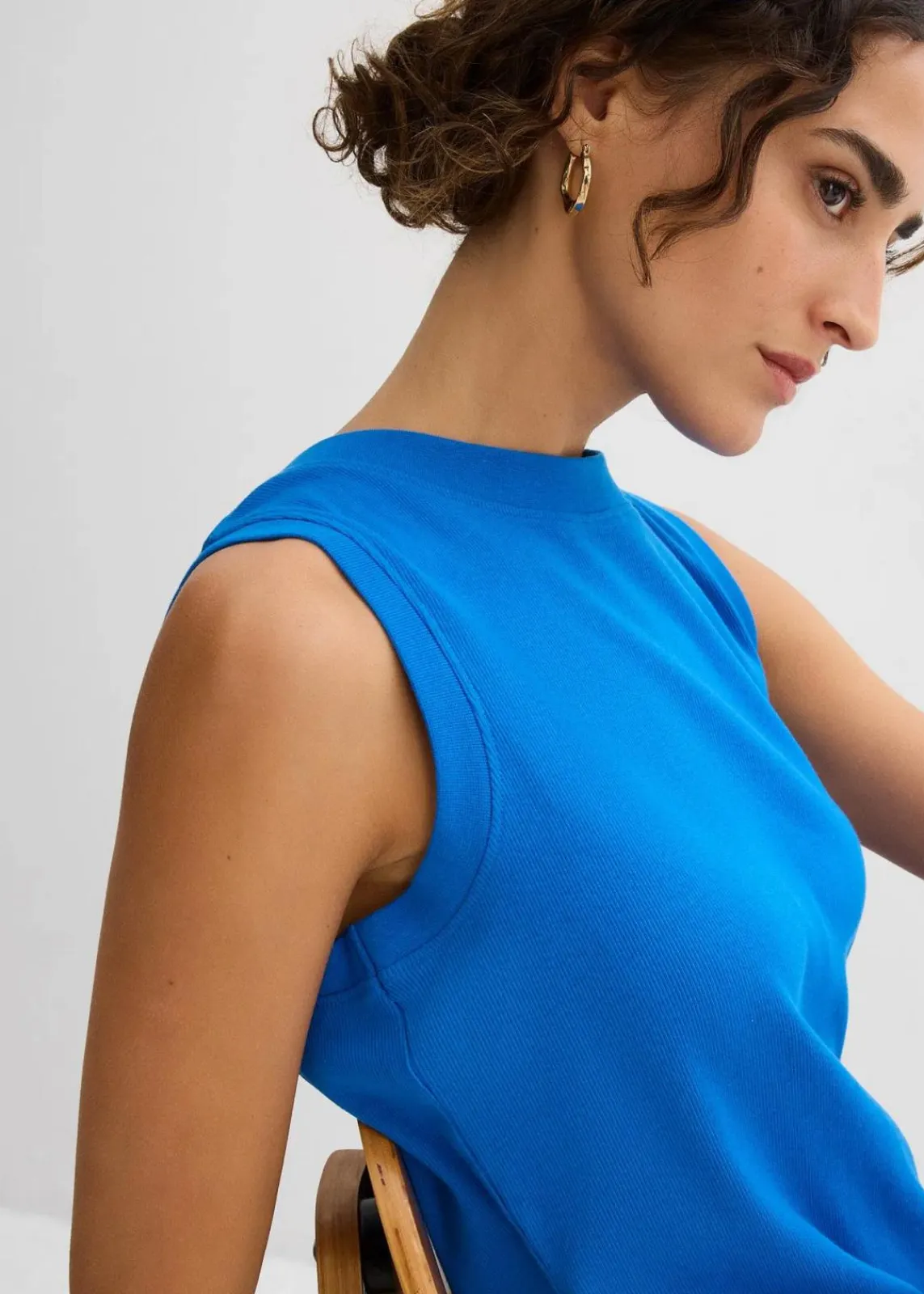 bonprix Kleider|Nachhaltigere Materialien^Jersey-Kleid aus Baumwolle mit Stretch azurblau