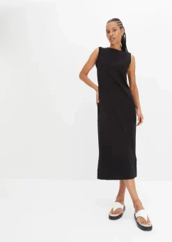 bonprix Kleider|Nachhaltigere Materialien^Jersey-Kleid aus Baumwolle mit Stretch schwarz