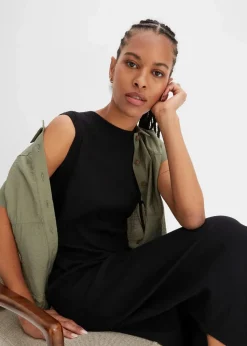 bonprix Kleider|Nachhaltigere Materialien^Jersey-Kleid aus Baumwolle mit Stretch schwarz