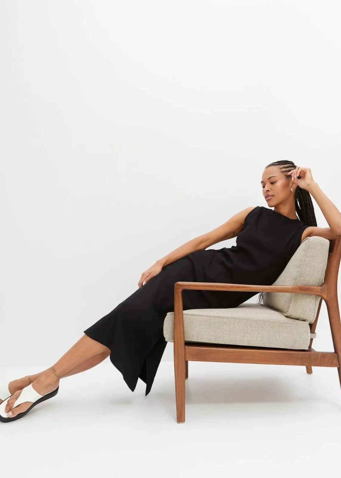 bonprix Kleider|Nachhaltigere Materialien^Jersey-Kleid aus Baumwolle mit Stretch schwarz