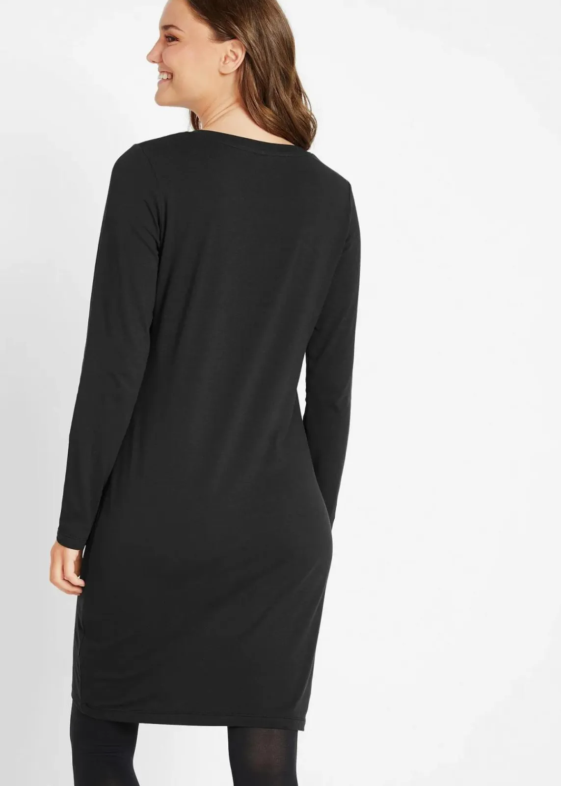 bonprix Kleider|Basics^Jerseykleid aus Baumwolle mit Stretch (2er Pack) schwarz+schwarz