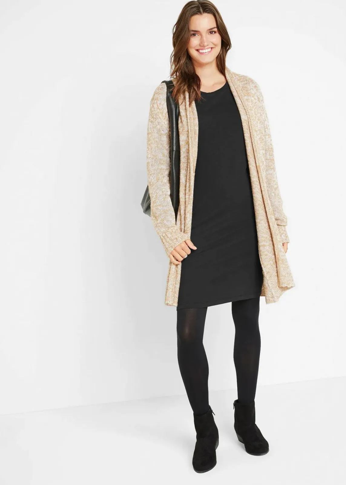 bonprix Kleider|Basics^Jerseykleid aus Baumwolle mit Stretch (2er Pack) schwarz+schwarz