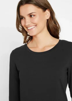 bonprix Kleider|Basics^Jerseykleid aus Baumwolle mit Stretch (2er Pack) schwarz+schwarz
