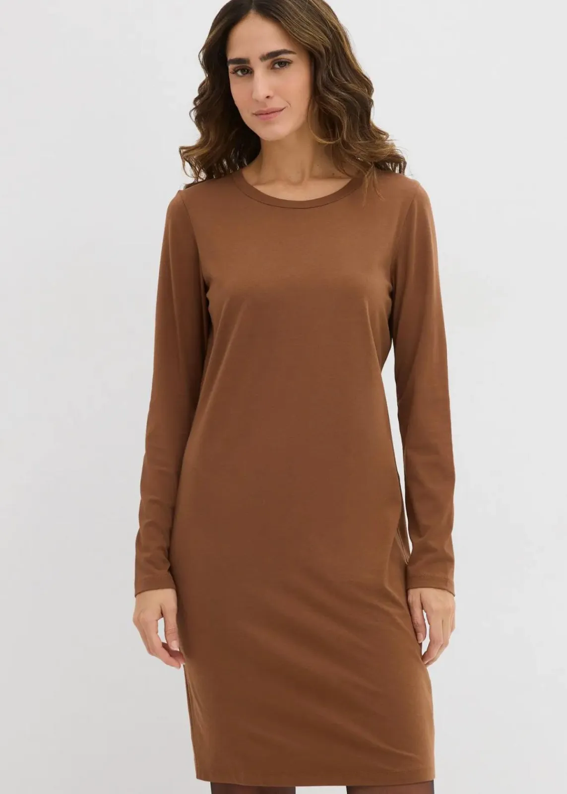 bonprix Kleider|Basics^Jerseykleid aus Baumwolle mit Stretch (2er Pack) smaragd+schwarz