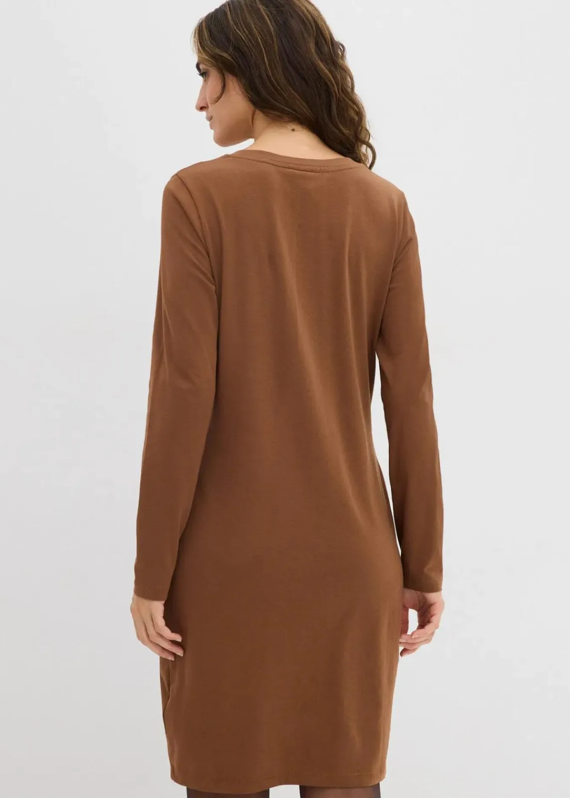 bonprix Kleider|Basics^Jerseykleid aus Baumwolle mit Stretch (2er Pack) smaragd+schwarz
