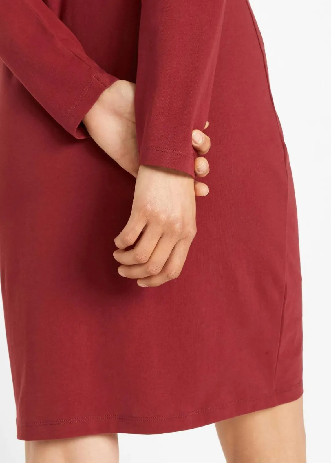 bonprix Bekleidung·Röcke|Bekleidung·Pullover & Strickjacken^Jerseykleid aus Baumwolle mit Stretch (2er Pack) anthrazit meliert+rubinrot
