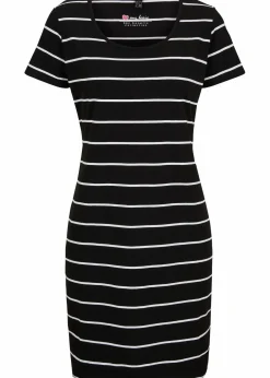 bonprix Kleider|Basics^Jerseykleid aus Baumwolle mit Stretch schwarz/weiß gestreift