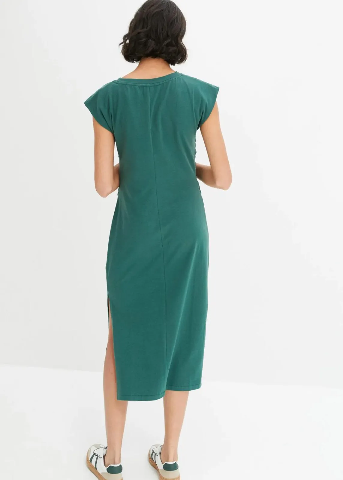 bonprix Bekleidung·Pullover & Strickjacken^Jerseykleid aus Baumwolle mit Stretch mattgrün