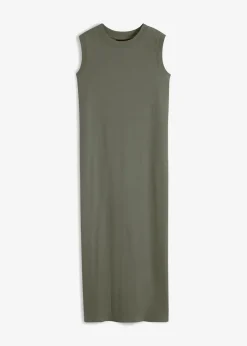 bonprix Kleider|Nachhaltigere Materialien^Jersey-Kleid aus Baumwolle mit Stretch oliv