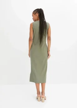 bonprix Kleider|Nachhaltigere Materialien^Jersey-Kleid aus Baumwolle mit Stretch oliv